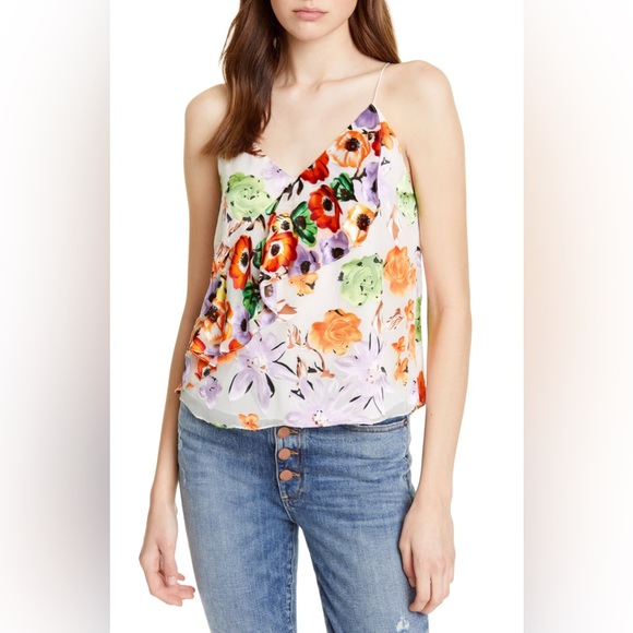 Alice + Olivia Silk Blend Ruffle Cami Blouse - Picture 2 of 12